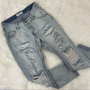 One Teaspoon Lonely Boys Jeans, Rigid, Low Waist Extremely Distressed, Size 0
